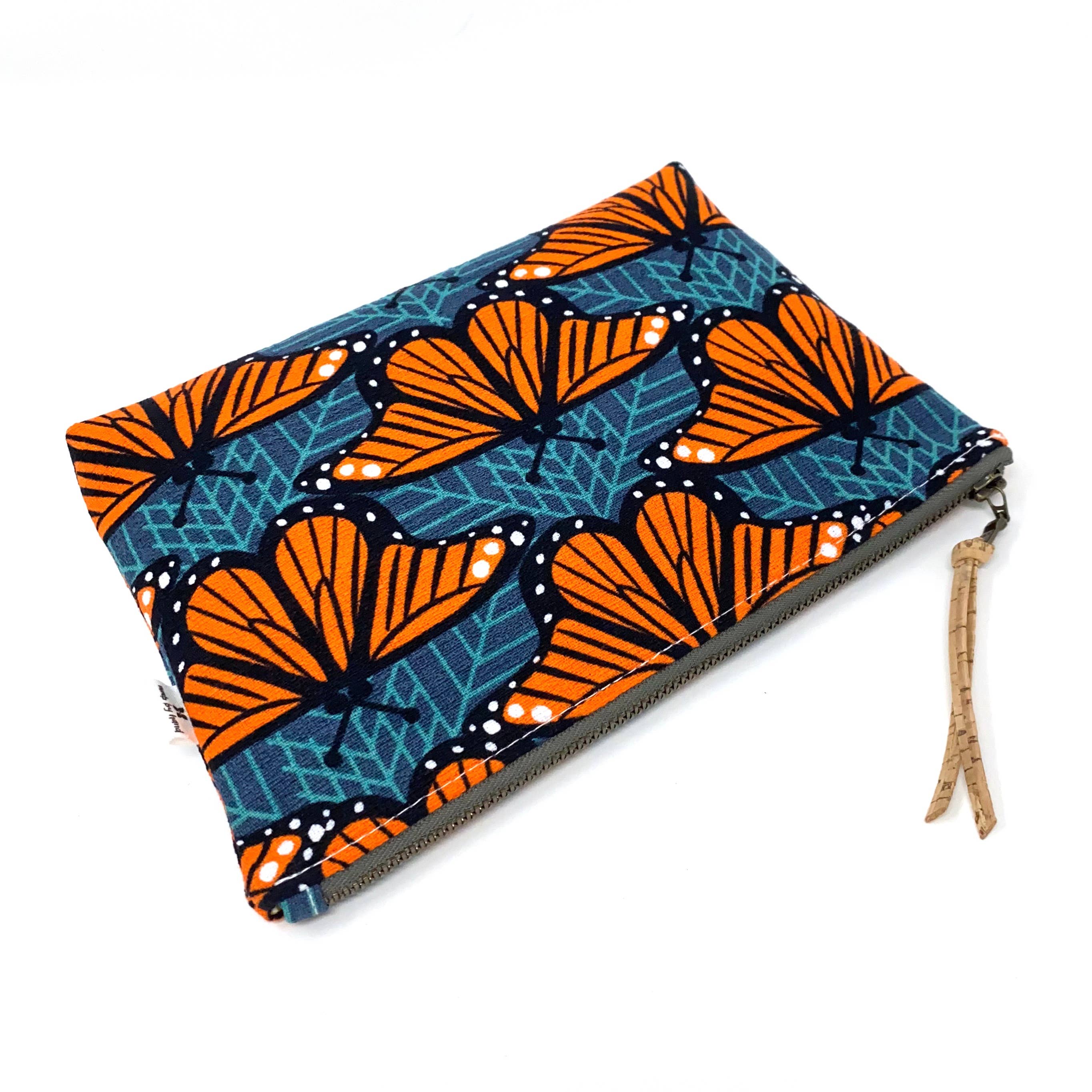 mmb by hand - Wholesale Pouch - Women's - Organic Slim Zip Pouch Charley Harper Monarch Butterflies2