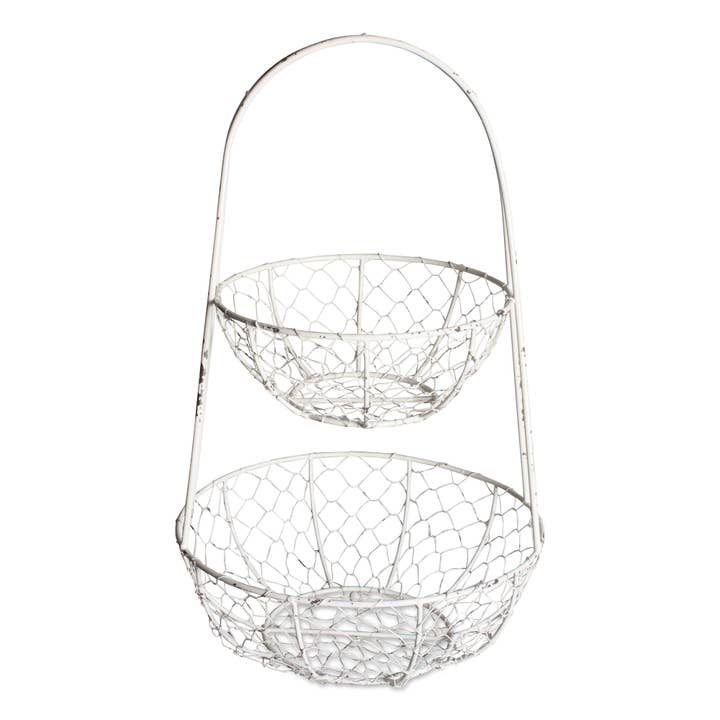 Antique White Chicken Wire Tiered Stand for wholesale by Welcome Home Unbeatable Deals