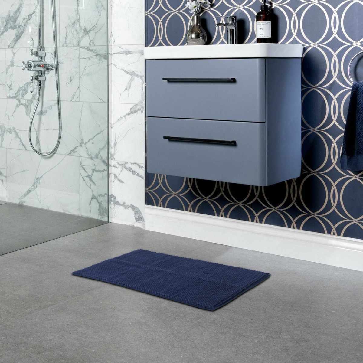 Hauteloom - Wholesale Bath Mat - Washable Bath Mat, Navy Blue4