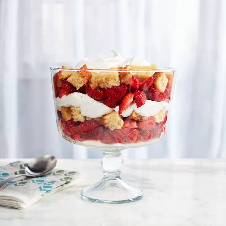 Libbey - Wholesale Serve Bowl - Libbey Selene Footed Glass Trifle Bowl, 9-inch1