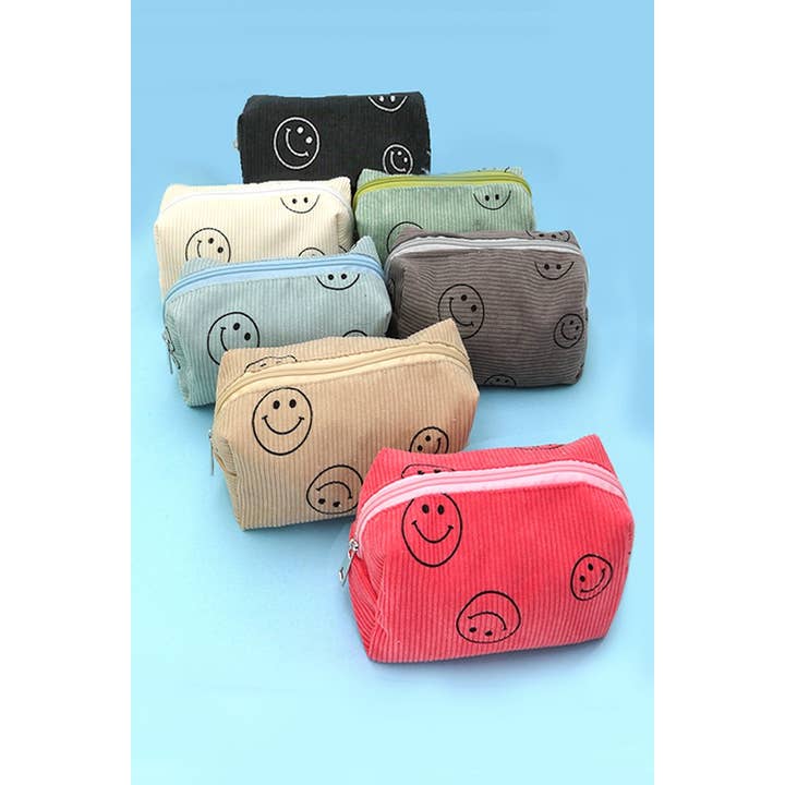 JOSSLYN by wall to wall - Wholesale Makeup/Cosmetic Bag - SMILEY COSMETIC MAKEUP POUCH BAG | 40P5211