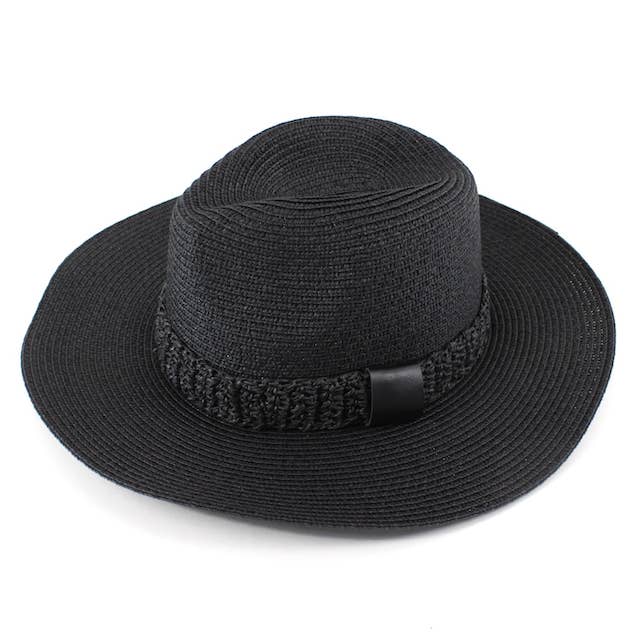 Pretty Persuasions - Vente Chapeau de paille – femme - Chapeau Panama en paille Cancun Sun H24010