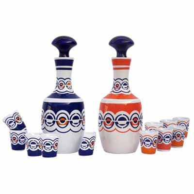 Bottle Set+6 Recunchos Shots for wholesale by Porcelanas Galos