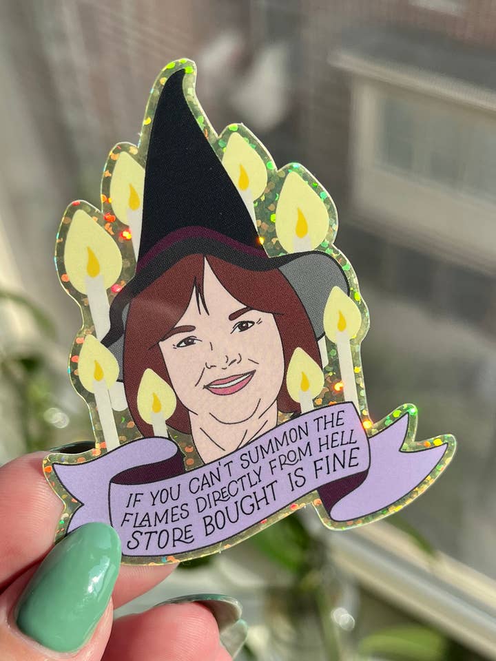 adesivo brilhante "chamas compradas na loja são boas" de Ina Garten por atacado de Square Peggy