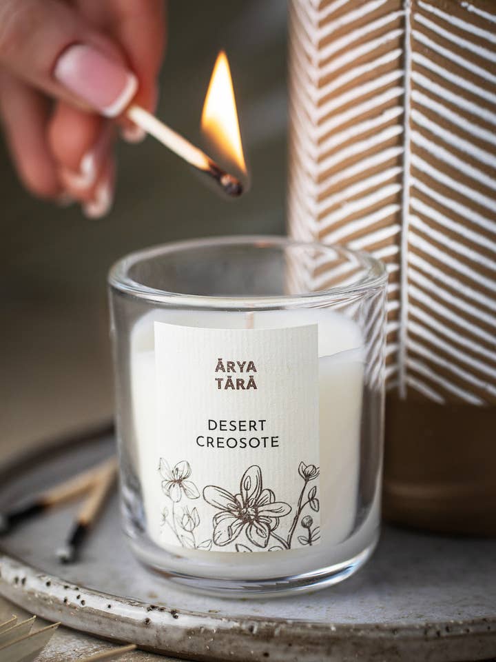 Desert Creosote Petite Candle | Votive candle Arizona scents for wholesale by Arya Tara