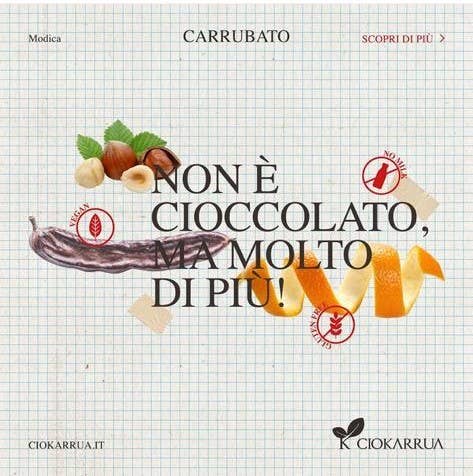 Ciokarrua - Vendita all'ingrosso Barrette - Carrubato di Sicilia, scorza d'arancia, biologico, 50 gr 2