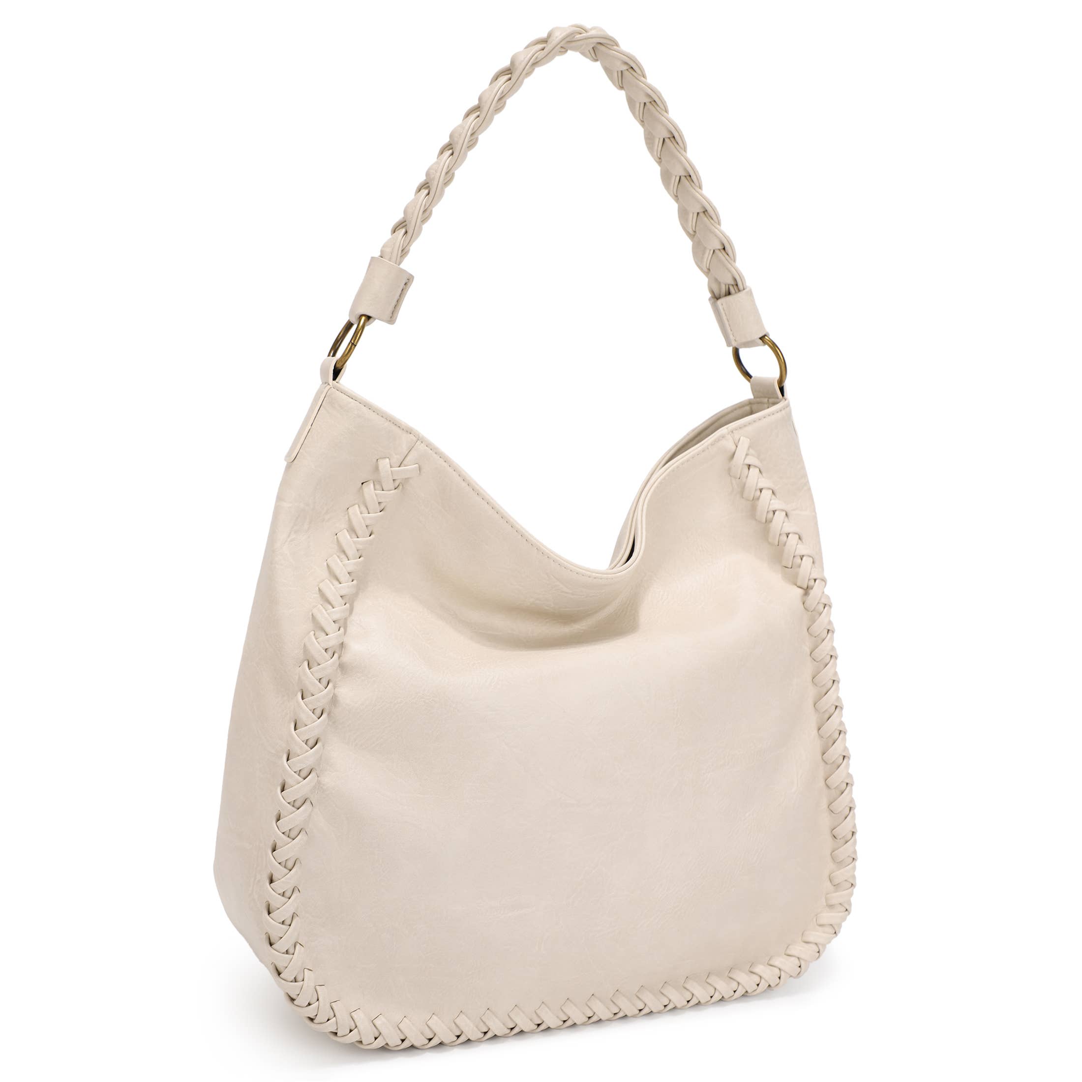 KAYLA+AVA - Wholesale Shoulder Bag - Women's - DEANA HOBO WHIPSTITCH WITH BRAIDED HANDLE3