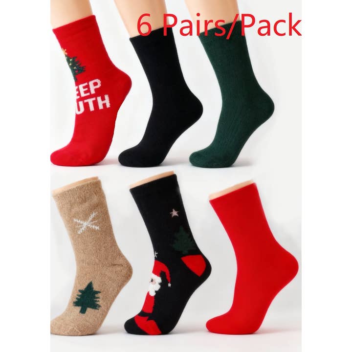 Christmas Theme Furry Socks | Warm Acrylic Wool Socks for wholesale by FLUFFERY