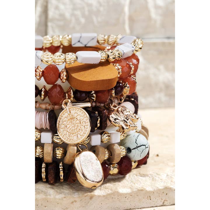 Pink Sand Gdbrw Multi Layered Natural Stone Bracelet for wholesale on Faire2