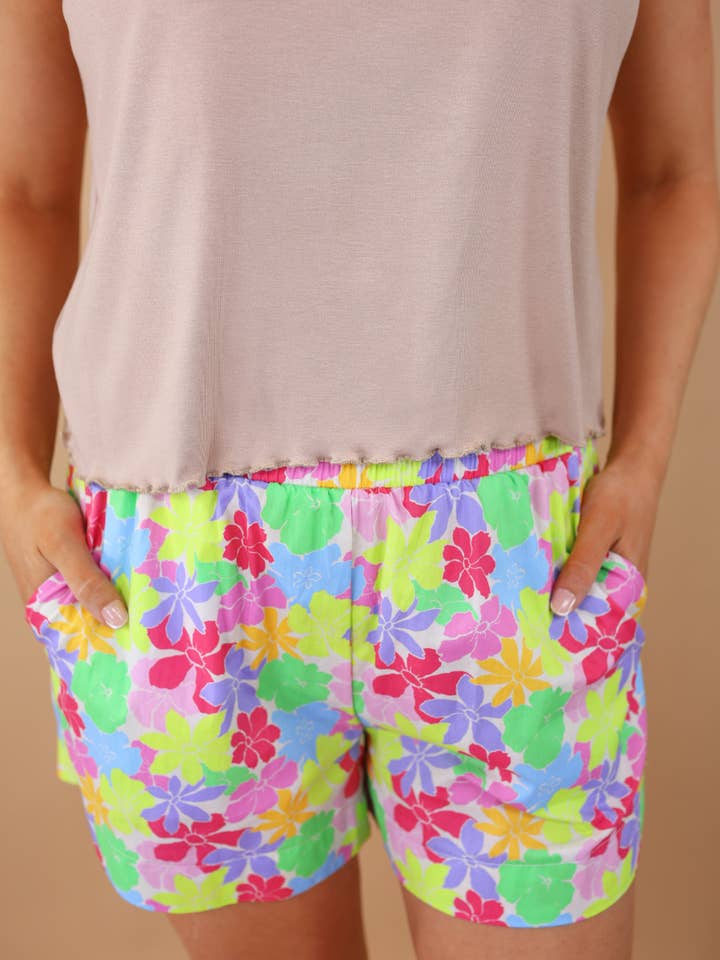 Casual Outing Shorts, Multi Floral for wholesale by Jess Lea