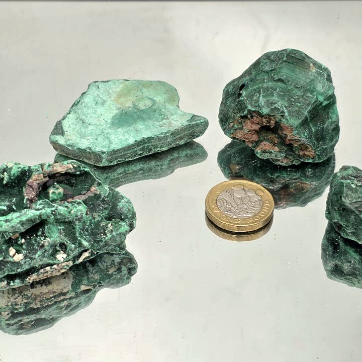 Distinction Crystals โ wholesale Spiritual stone/crystal โ Lapidary Grade Rough Banded Malachite โ 250g Batch4