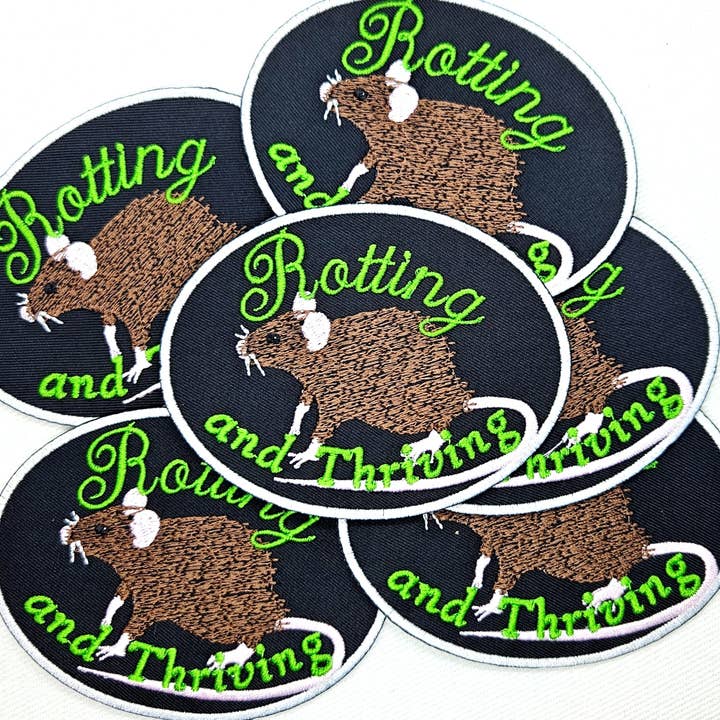 Junkyard Witch - Wholesale Patch - Rotting and Thriving Rat Iron On Patch