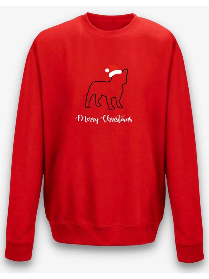 Pooch – Großhandel Sweatshirt mit Grafikdruck – Damen – Weihnachtspullover Französische Bulldogge