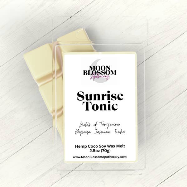 Sunrise Tonic - 2.5oz Hemp Coco Soy Wax Melt for wholesale by Moon Blossom Apothecary