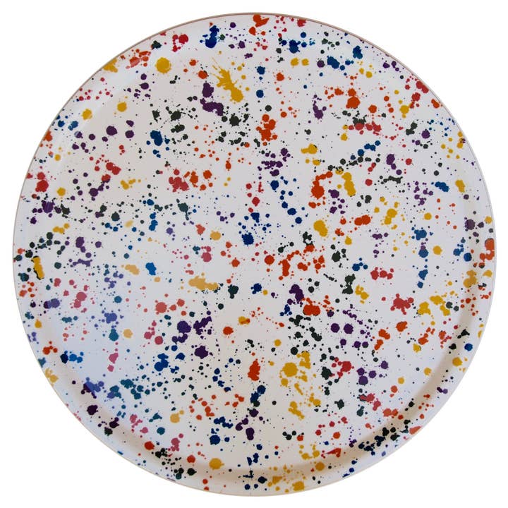 Tray, Large Round, Splatter (Rainbow) for wholesale by Tisch New York