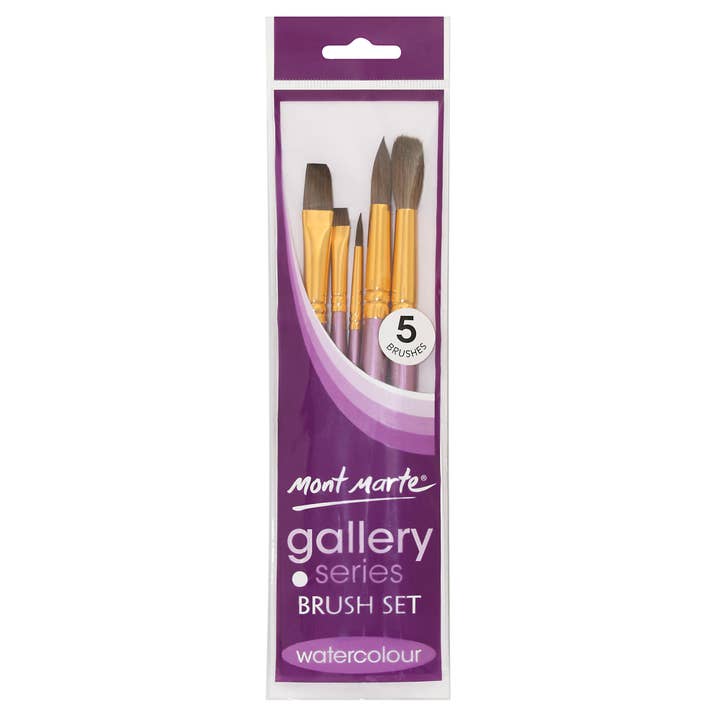 Gallery Series Brush Set Watercolour 5pce for wholesale by Mont Marte Usa, Inc.