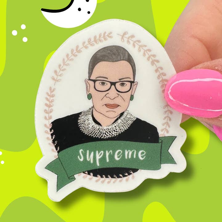Ruth Bader Ginsburg Sticker en vinyle Suprême pour la vente par The Foxy Hipster