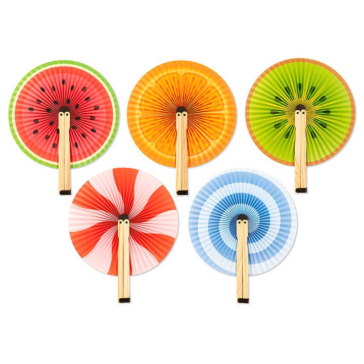 Kikkerland Design Inc - Wholesale Handheld Folding Fan - Fruity & Sweet Paper Fans1