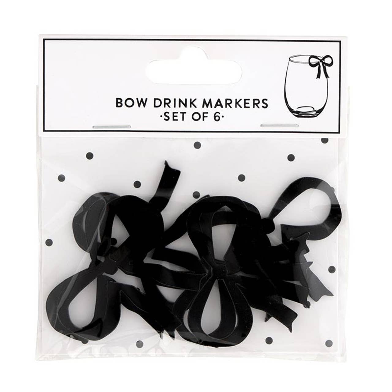 Faithworks by Creative Brands - Wholesale Wine/Cocktail Glass Markers - Acrylic Drink Markers - Bows - Set of 61