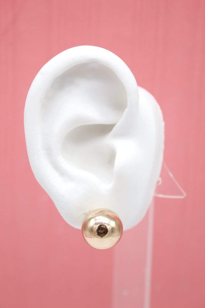 MIA Jewelry - Vente Clous d'oreille - Boucles d'oreilles à tige à grosse boule remplie d'or 18 carats (L141) (L150)1