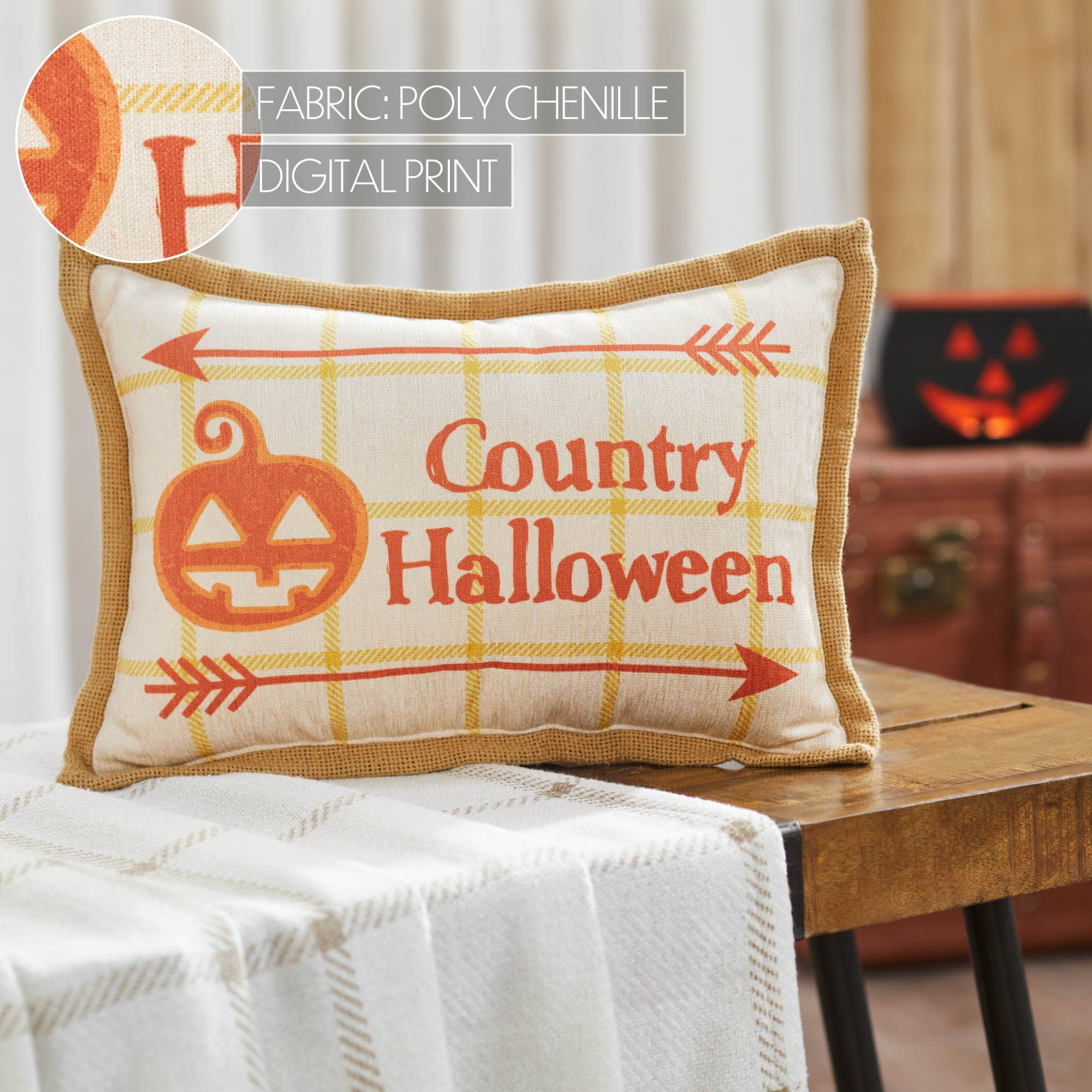 VHC Brands - Wholesale Throw/Decorative Pillow - Country Farmhouse Halloween Decorative Throw Pillow 9.5x14 Spooky Autumn Accent1