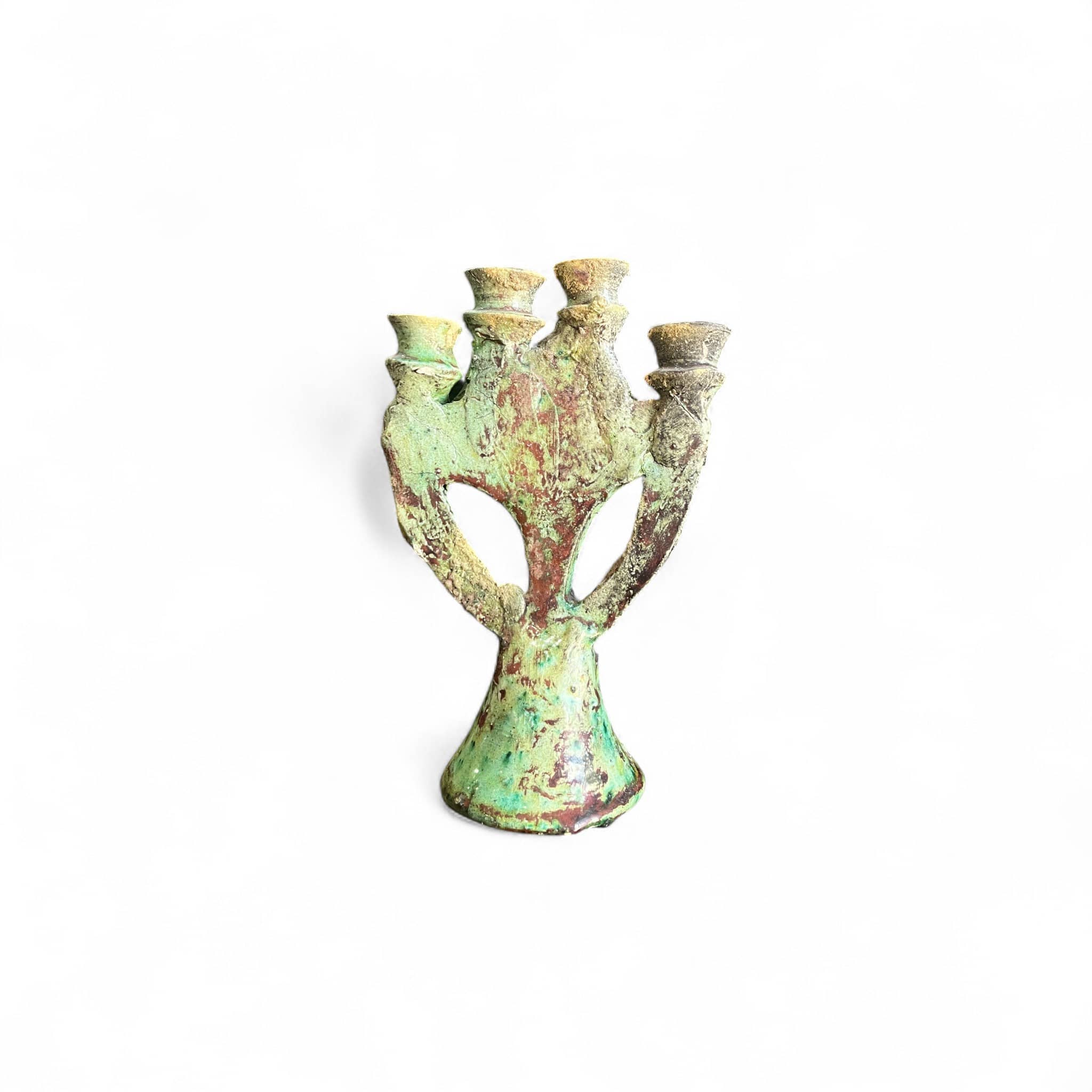 Moroccantastics - Wholesale Candle Holder - Tamegroute Four-Arm Candelabra – Green Glaze3