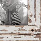 Foreside Home & Garden - Wholesale Picture Frame - Heartland 4x6 Photo Rustic Barn Wood White Picture Frame2