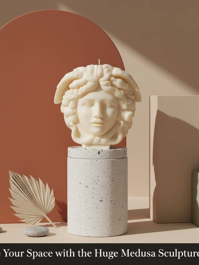 Medusa Sculpture Candle – Luxury Art Candle for wholesale by Crazy About Candles