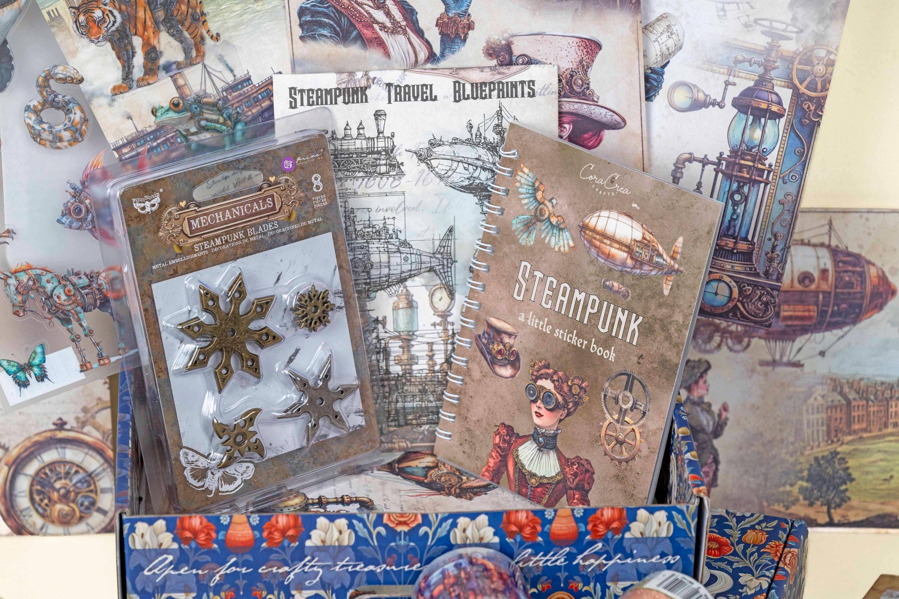 CoraCreaCrafts - Wholesale Scrapbooking Kit - Steampunk Box1