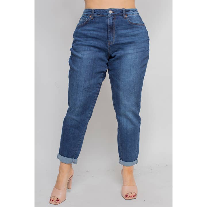 JEAN MOM TAILLE HAUTE À REPOIGNETS pour la vente par Curve Market