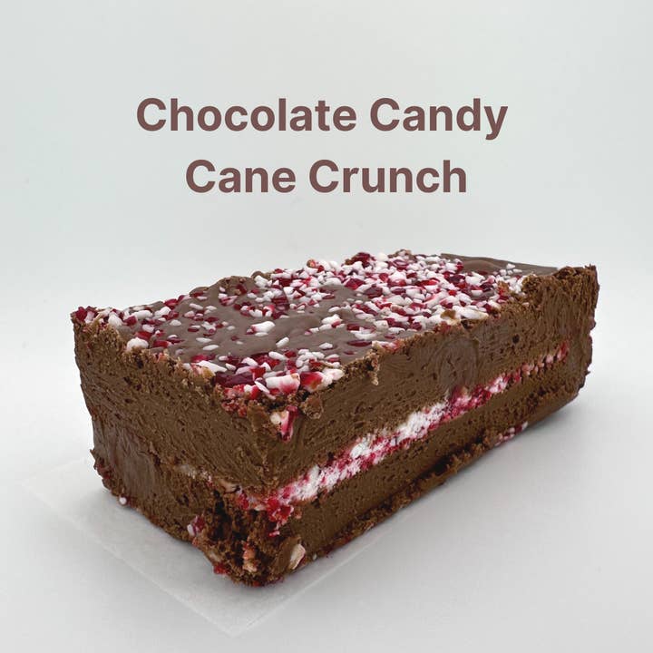Chocolate Candy Cane Crunch Fudge (6 lb Slab) for wholesale by Nick's Wicked Tasty Fudge LLC