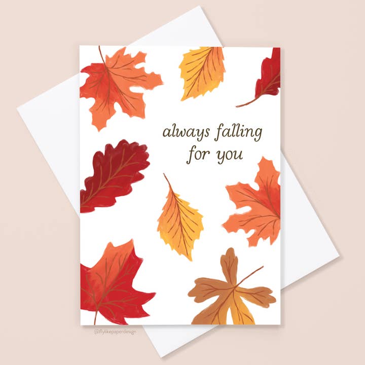 Forelsket i dig Efterårskort for engroshandel hos Fly Like Paper Design
