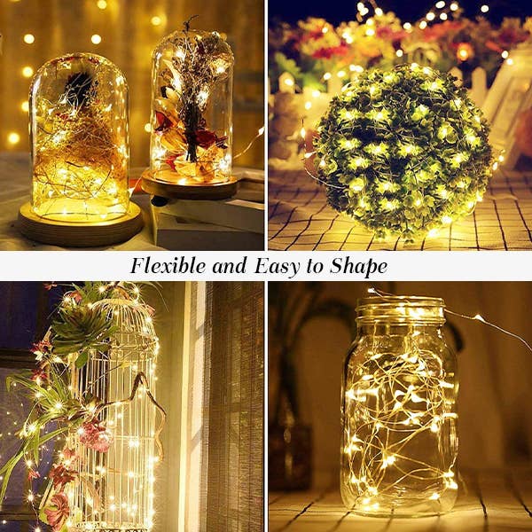 Perfect Holiday - Vendita all'ingrosso Fili di luci - Lampada da fata solare a 100 LED con filo di rame, 32', WW, confezione da 22