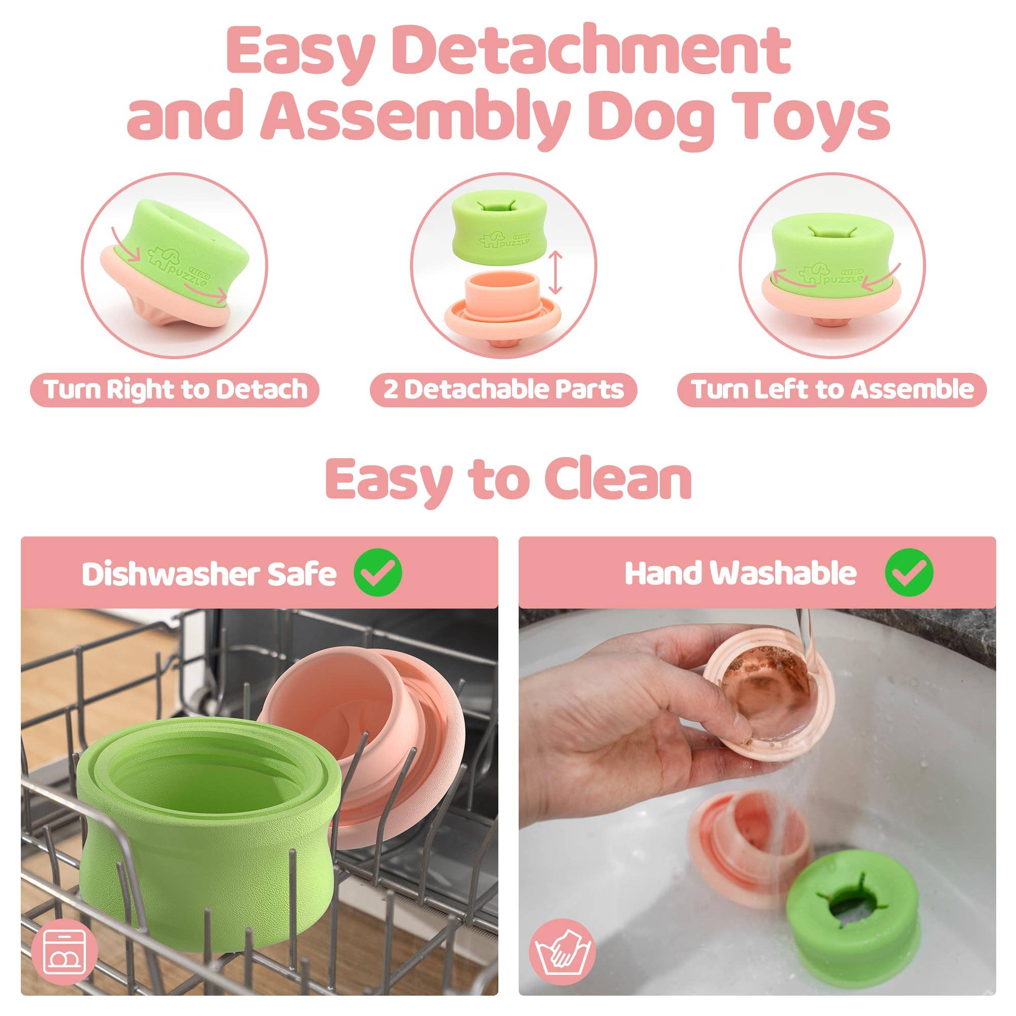 Pet Future llc - Wholesale Pet Toy - Dog - Puzzle Feeder Dog Toys, Interactive Enrichment Dog Toys Pink2