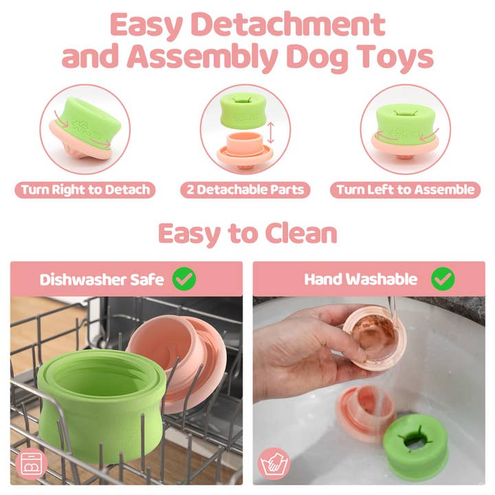 Pet Future llc - Wholesale Pet Toy - Dog - Puzzle Feeder Dog Toys, Interactive Enrichment Dog Toys Pink2