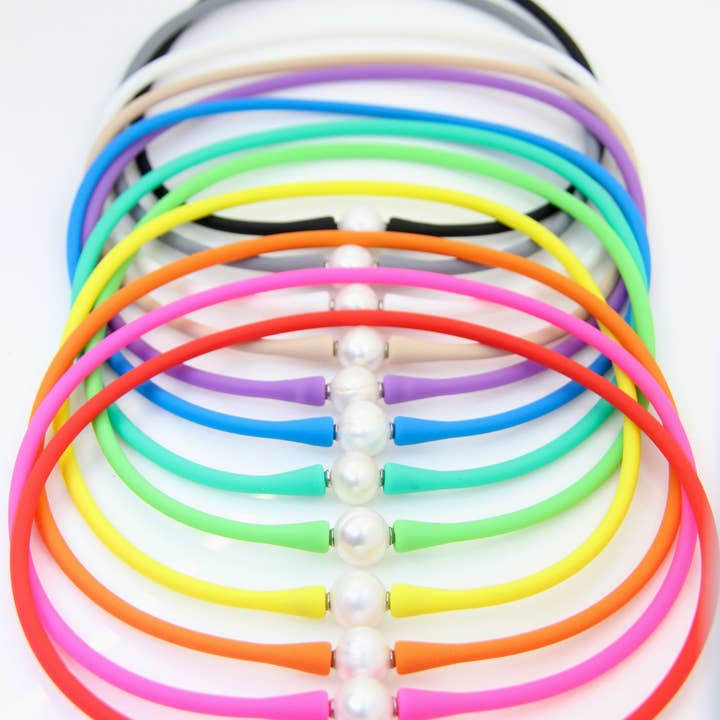 Woman Shops World - Wholesale Beaded/Pearl Necklace - Janis The Pearl Silicone + Pearl Necklaces, Waterproof
