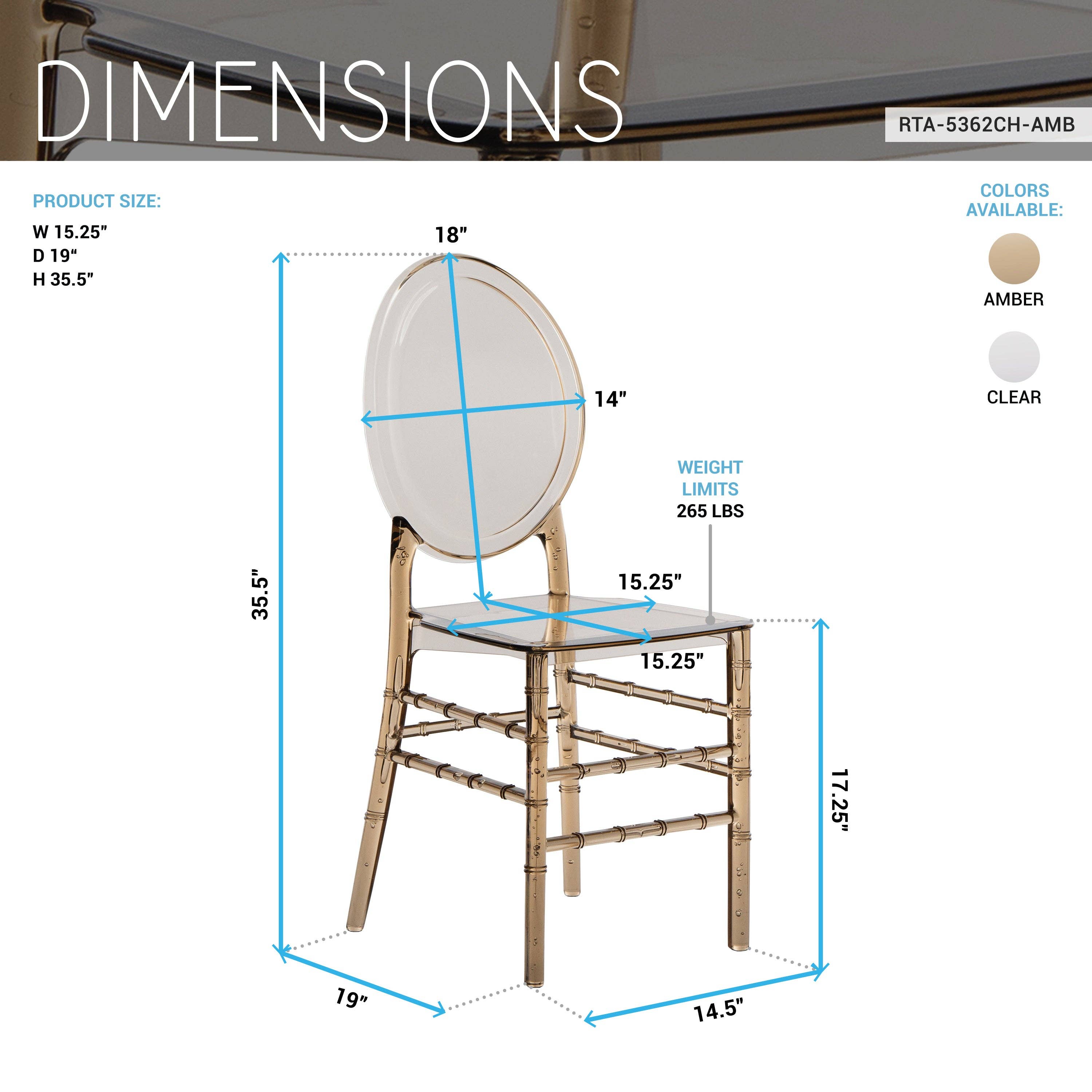 RTA Products LLC - Wholesale Chair - Stackable Ghost Style Acrylic Event Chairs – Set of 210