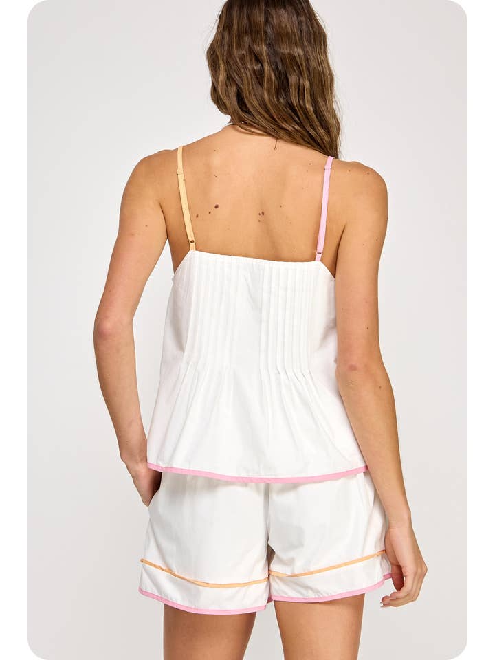 Strut & Bolt – wholesale Blouse – Women’s – Color Block Piping Detail Sleeveless Tank Top2