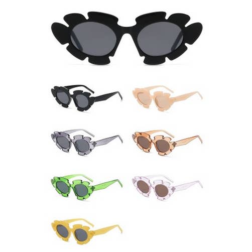 60'ERNES RETRO DAISY BLOMSTERFORMEDE SOLBRILLER for engroshandel hos Gypsy Rose