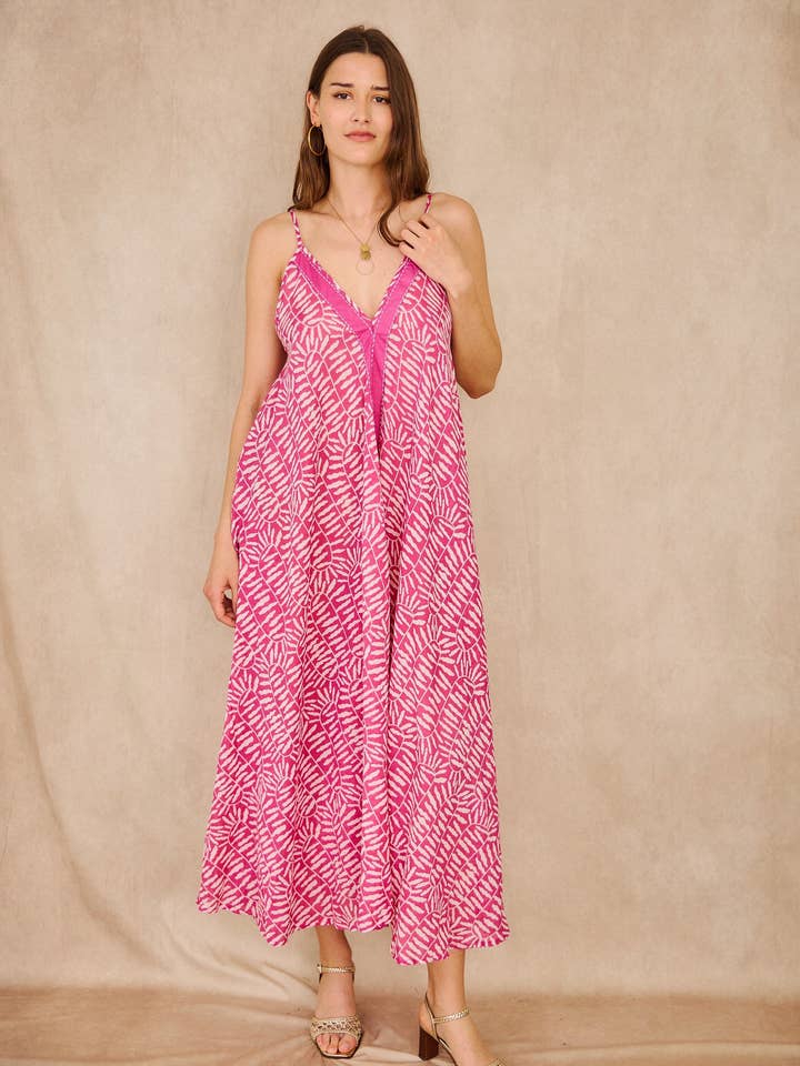 Pink zebra print long dress - Orice for wholesale on Faire