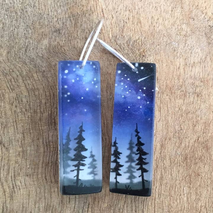 Boucles d'oreilles Forêt Nord pour la vente par Fernworks
