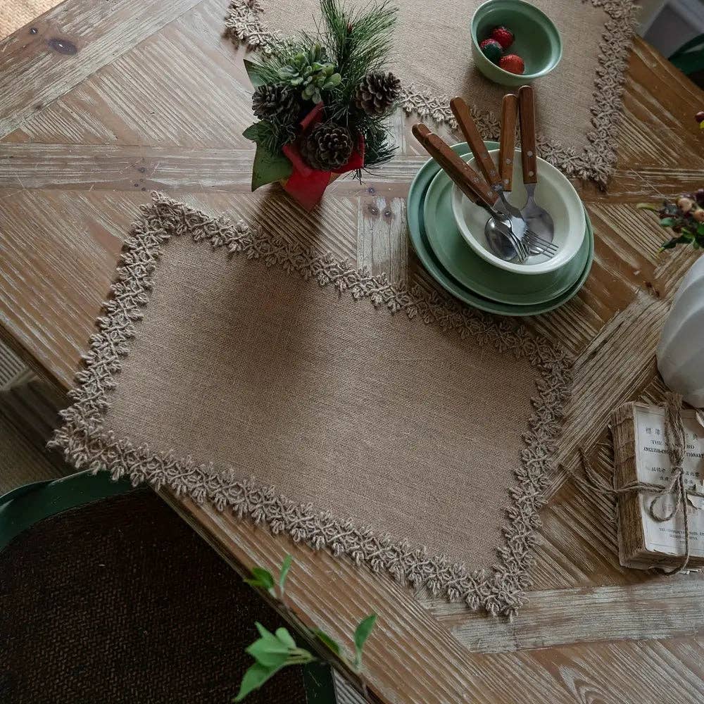 Huis Van Merken - Vendita all'ingrosso Runner - Runner da tavolo rustico in iuta naturale1