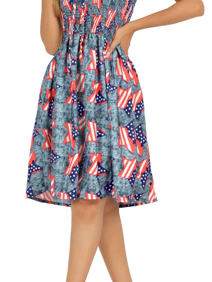 US Stars kort klänning för kvinnor för wholesale av Happy Bay / La Leela