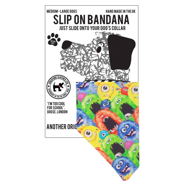 Slip-on hondenbandana in Monsters voor wholesale door Creature Clothes
