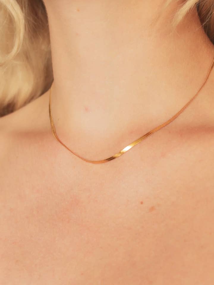 Marie Herringbone Chain Necklace for wholesale by Or Jewelry