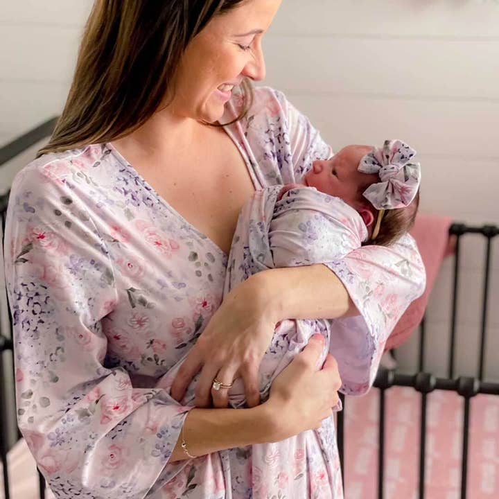 Henlee's Hydrangea Knit Maternity Robe for wholesale by Caden Lane