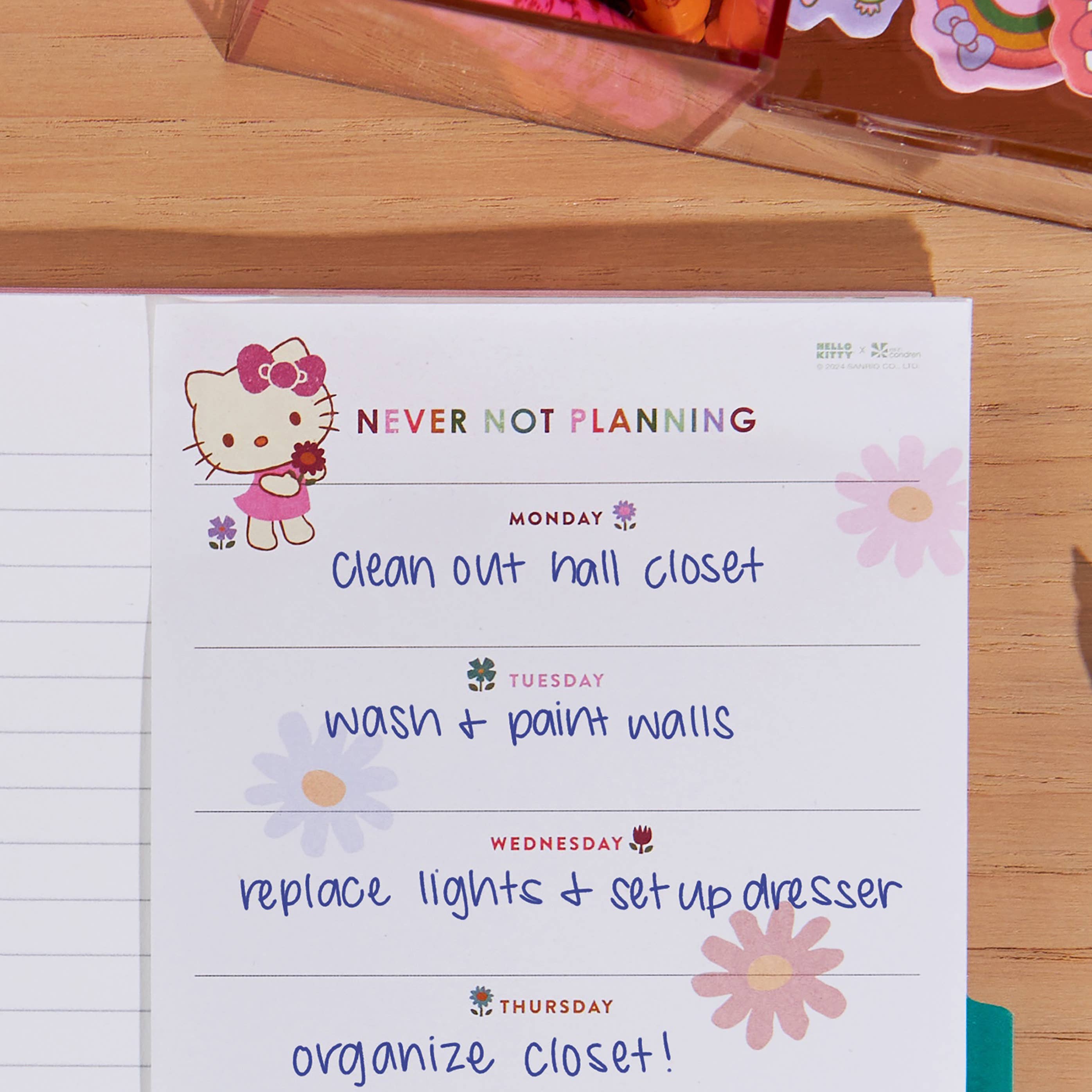 Erin Condren Design - Vente Notes autocollantes/post-it - Notes autocollantes hebdomadaires Hello Kitty, 4 x 61
