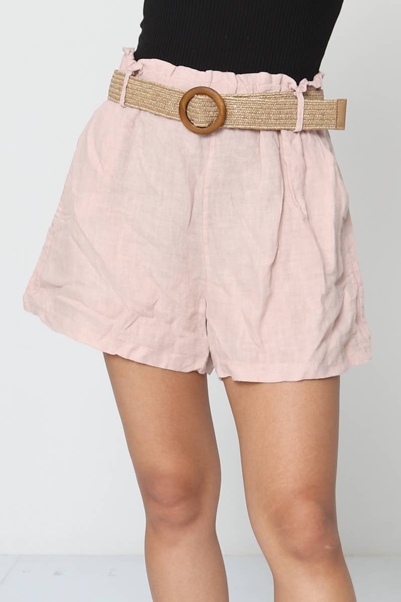 LÉA & LUC – wholesale Shorts – Dam – Shorts i 100 % linne med bälte REF. 505756