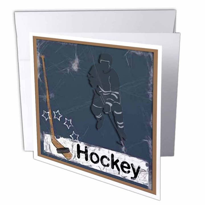 3dRose - Wholesale Everyday Greeting Card - 12 Greeting Cards with envelopes Hockey Player