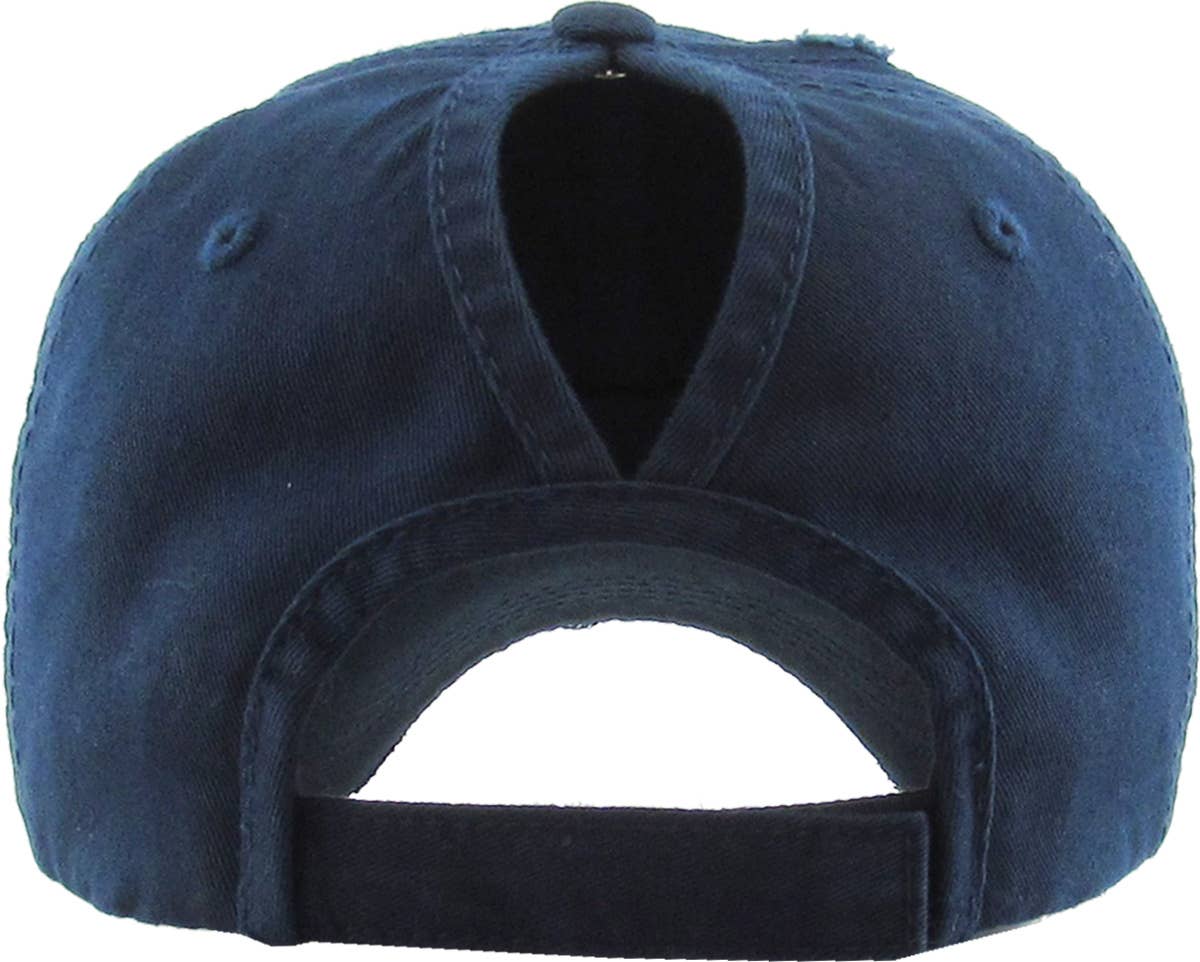 KBETHOS - Wholesale Ponytail Cap - Women's - Ponytail Washed Distressed Cotton Cap88